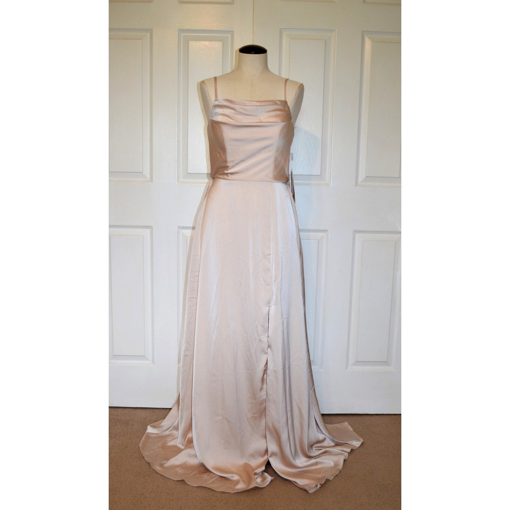 Nwt's Stacees Dress Bridesmaid Wedding Prom Formal Gown Beige (Champagne) Size 6